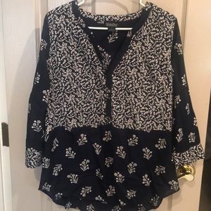 Lucky navy blue tunic top size large